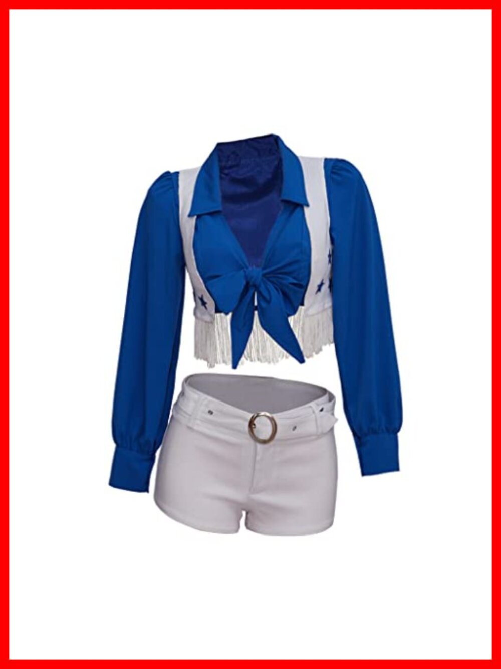 Cheerleader Costume Two Piece Set Long Balloon Sleeves Slim Fit